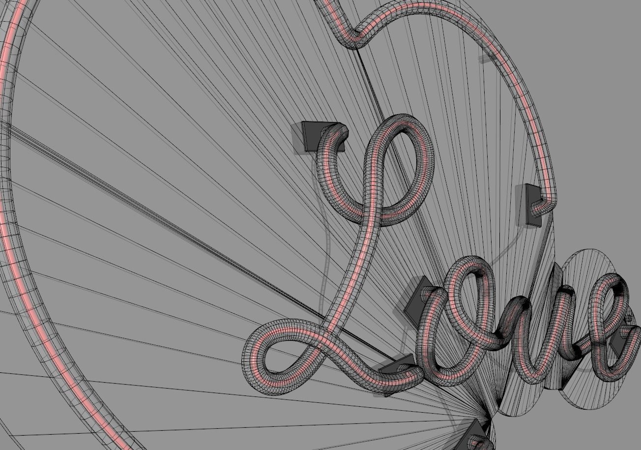 Love 2 - Neon Sign 3D model_7