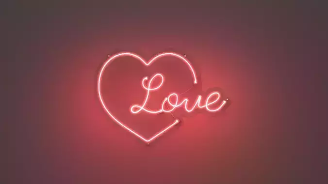 Love 2 - Neon Sign 3D model