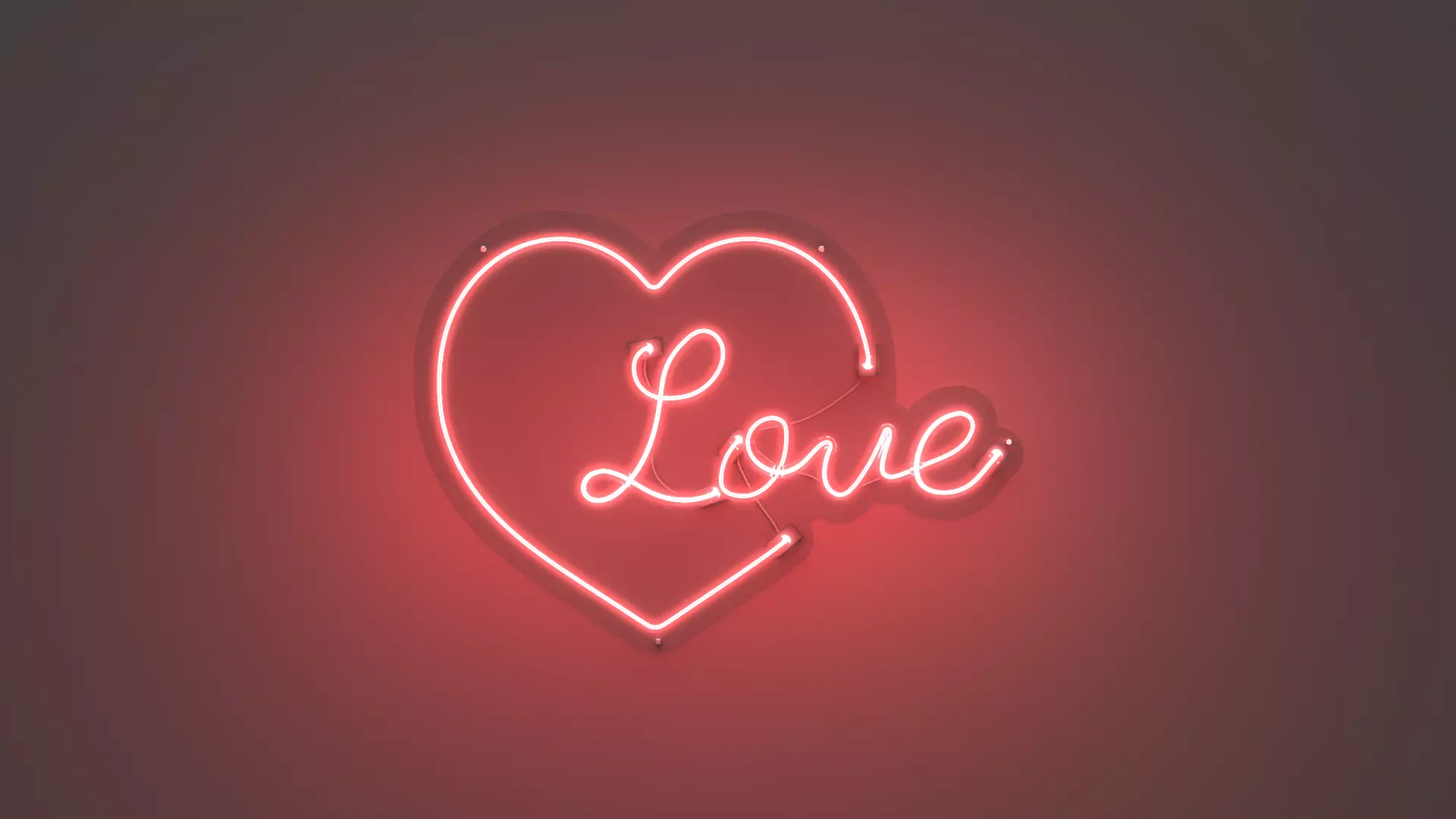 Love 2 - Neon Sign 3D model_0