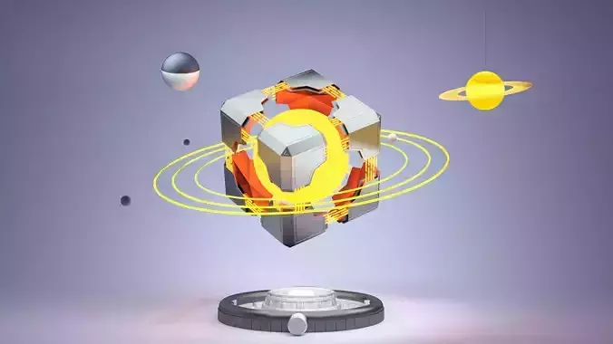 Scifi tech cube energy power space allspark universe planet