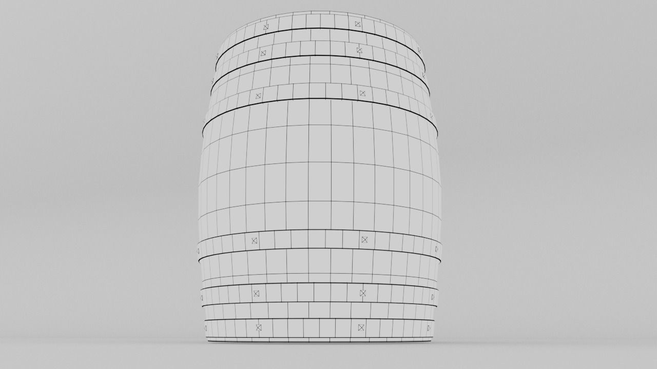 Barrel wooden 3D model_7