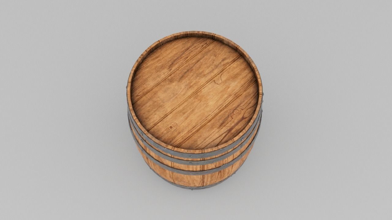 Barrel wooden 3D model_5
