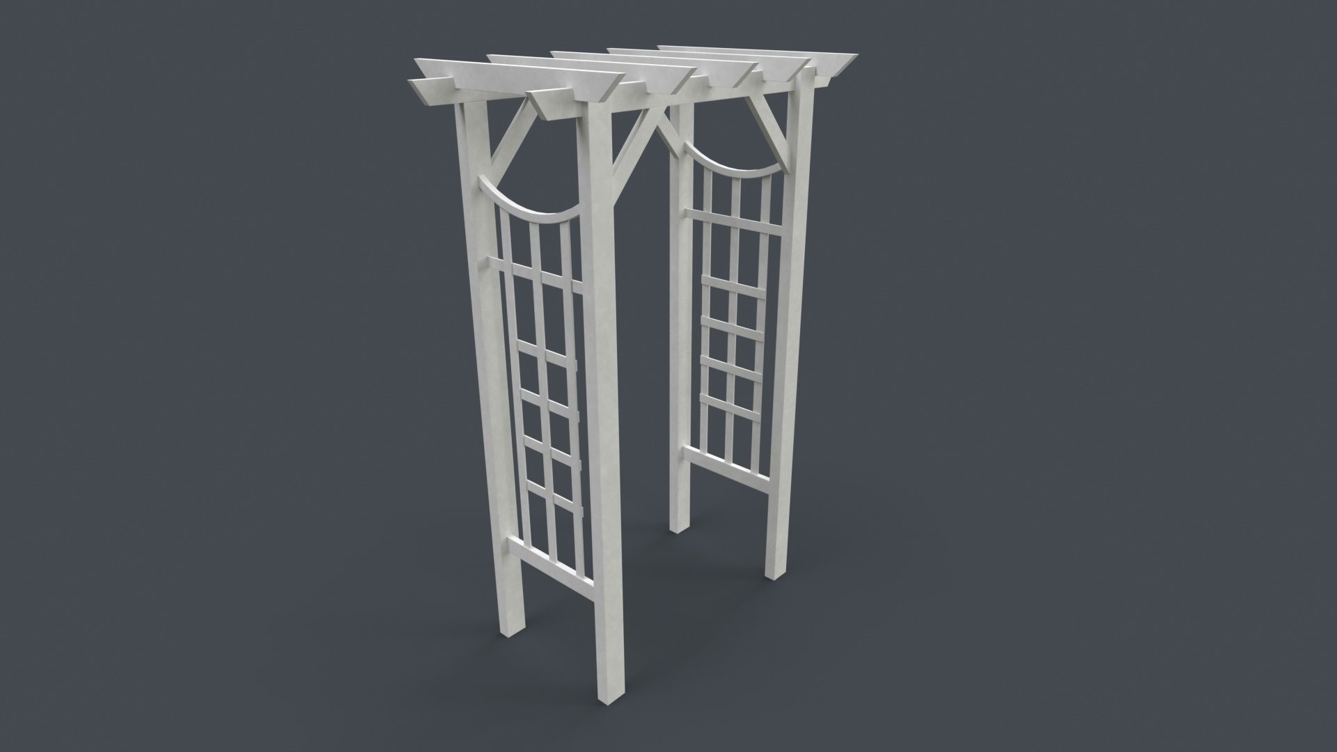 PBR Wooden Arbour Garden Arch D Low-poly 3D model_11