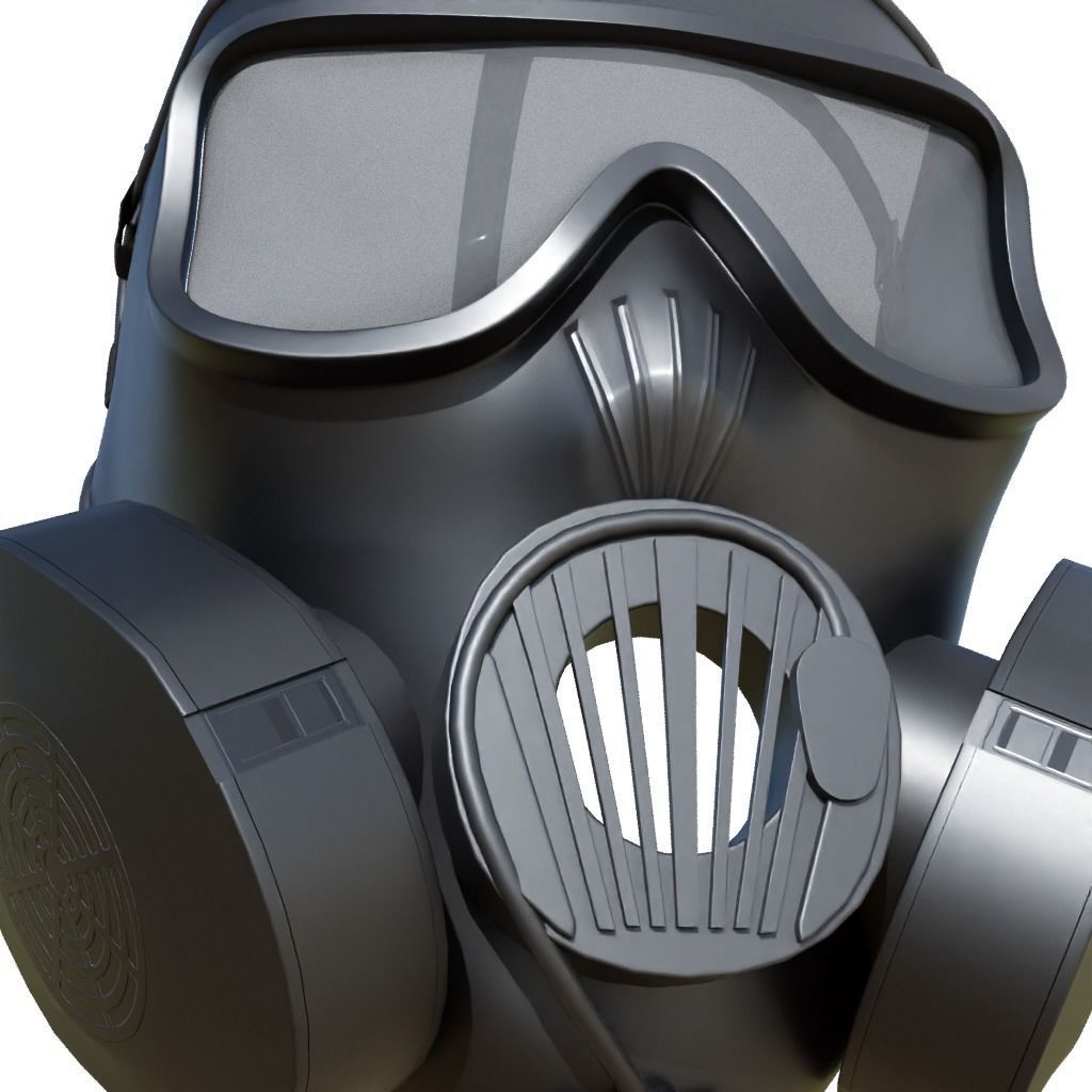 Gas Mask Low-poly 3D model_2