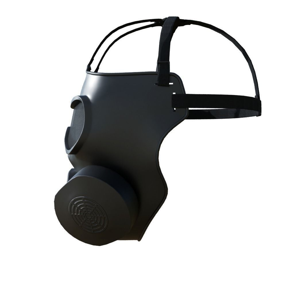 Gas Mask Low-poly 3D model_3