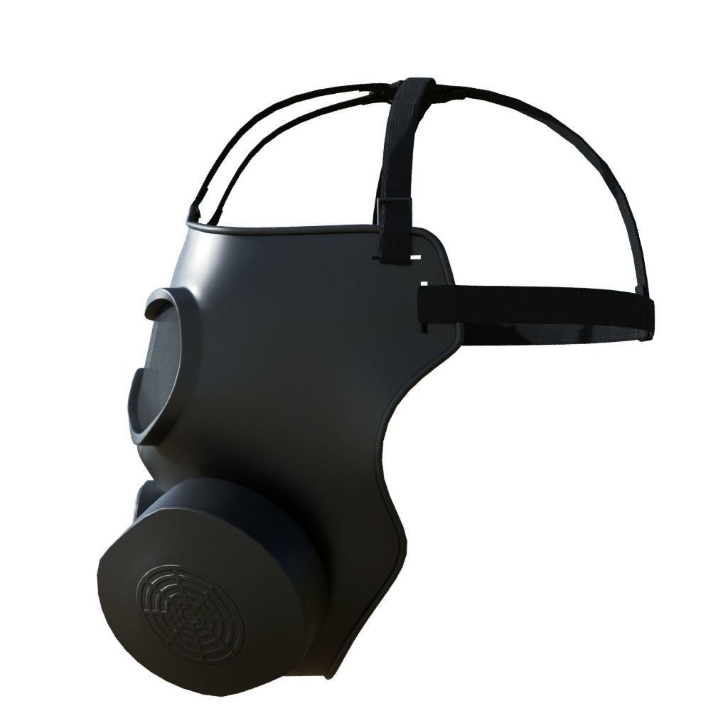 Gas Mask Low-poly 3D model_6