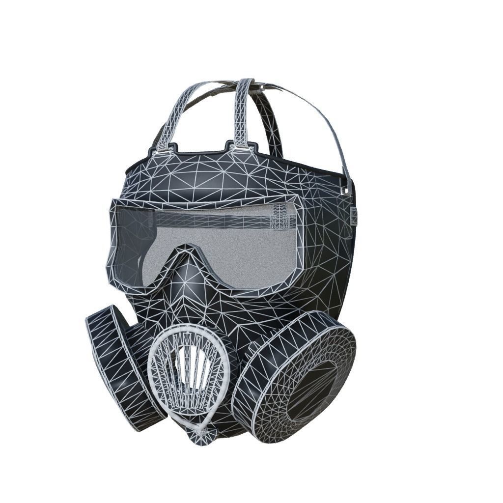 Gas Mask Low-poly 3D model_1
