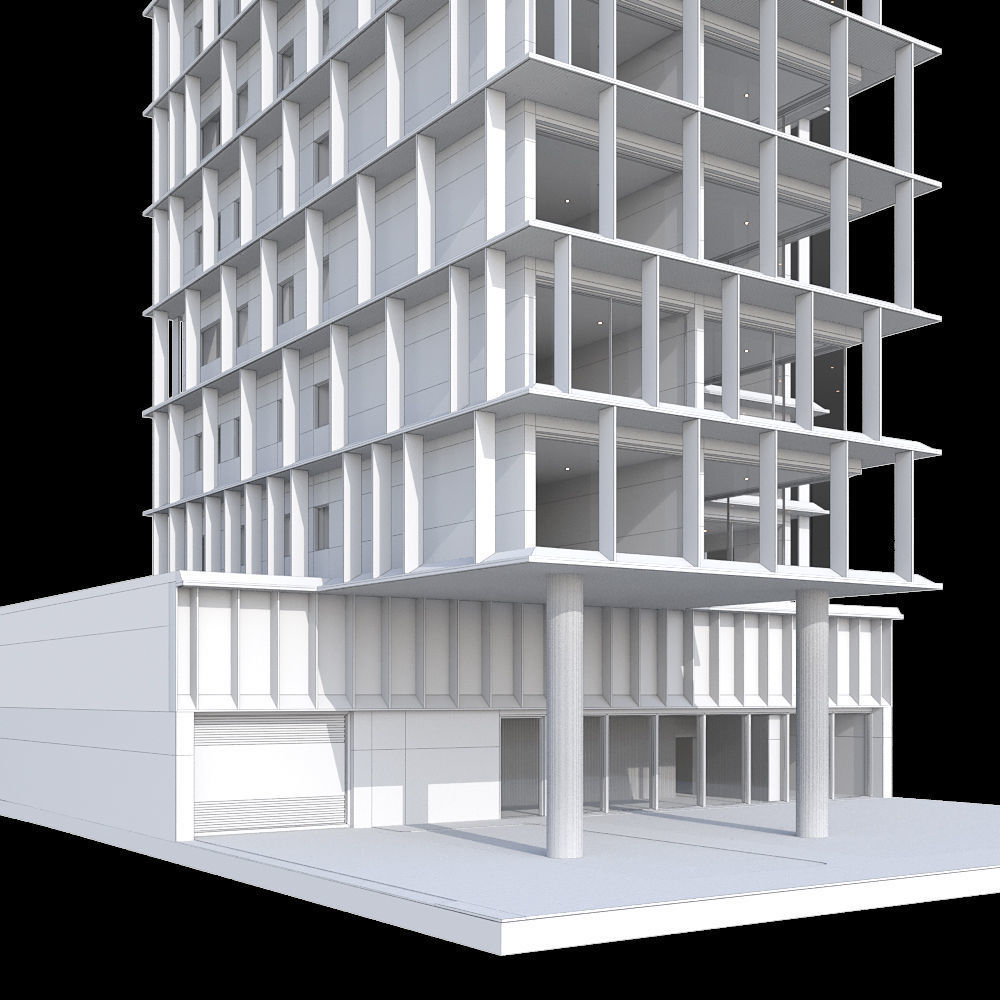 Modern Building 3D model_3