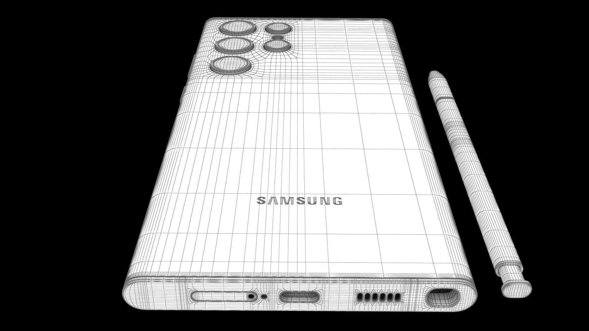 Samsung Galaxy S22 Ultra Burgundy Low-poly 3D model_33