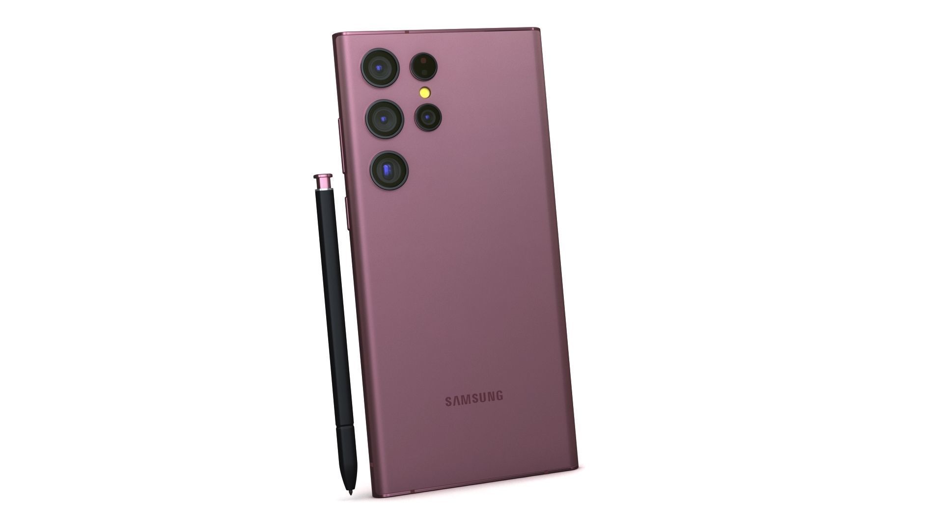 Samsung Galaxy S22 Ultra Burgundy Low-poly 3D model_4