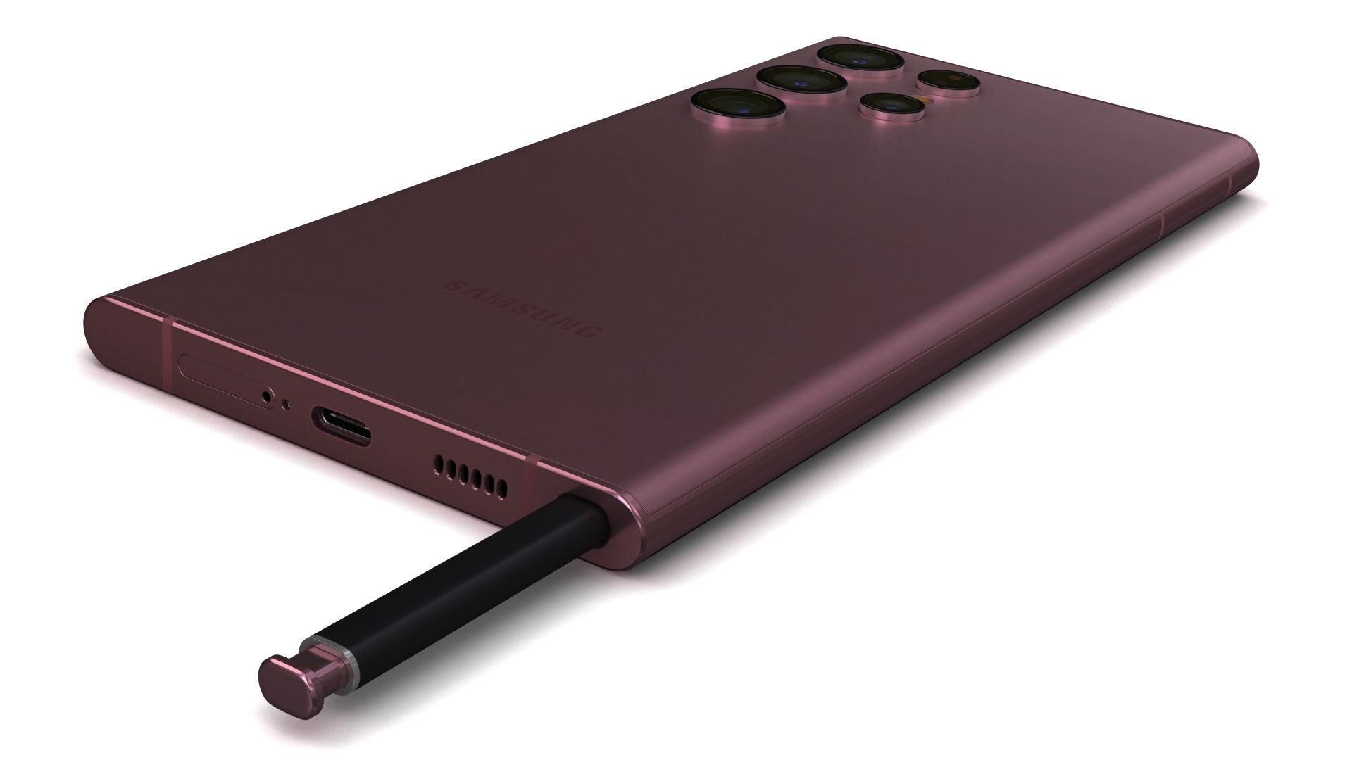 Samsung Galaxy S22 Ultra Burgundy Low-poly 3D model_10