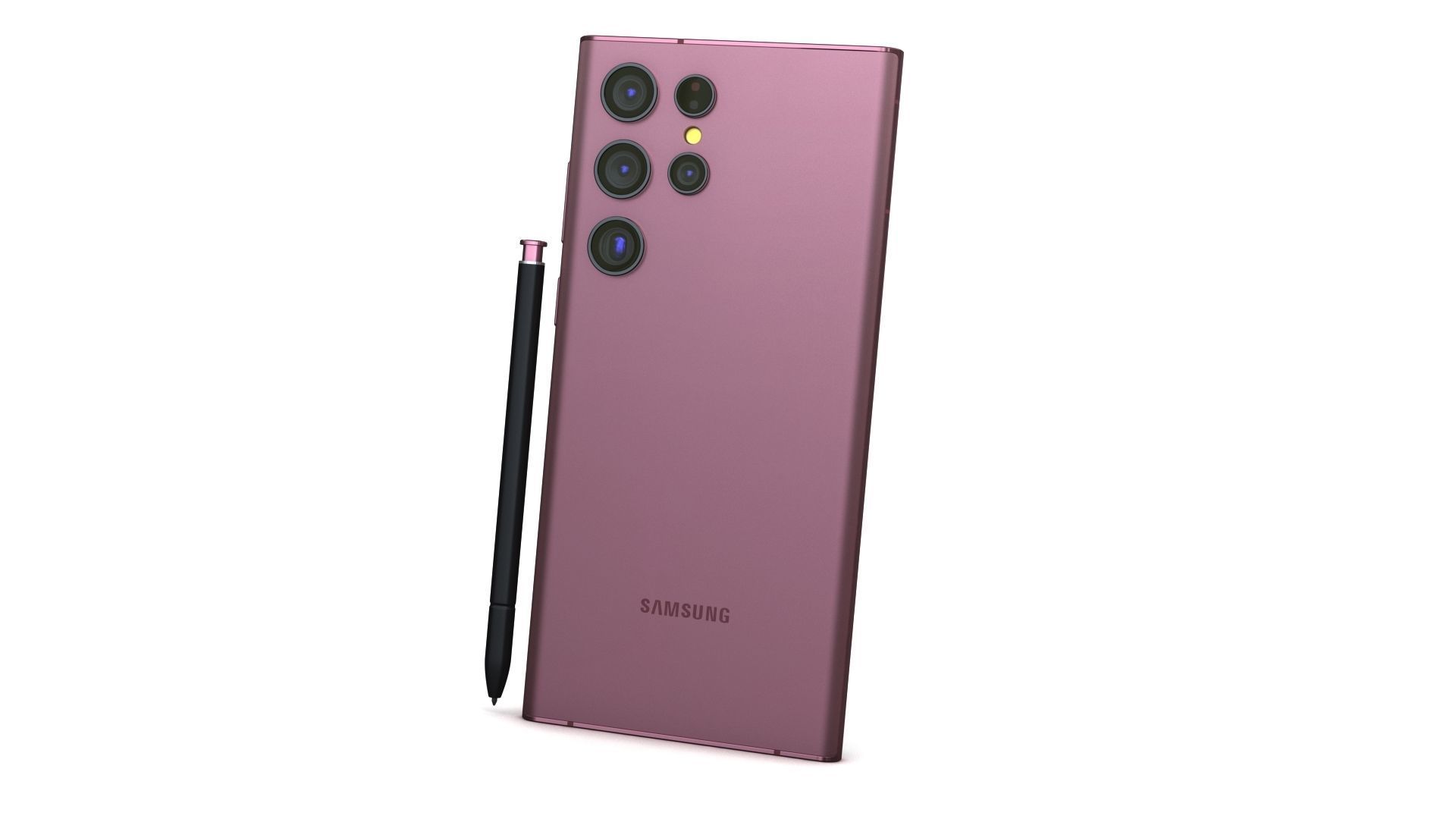 Samsung Galaxy S22 Ultra Burgundy Low-poly 3D model_3