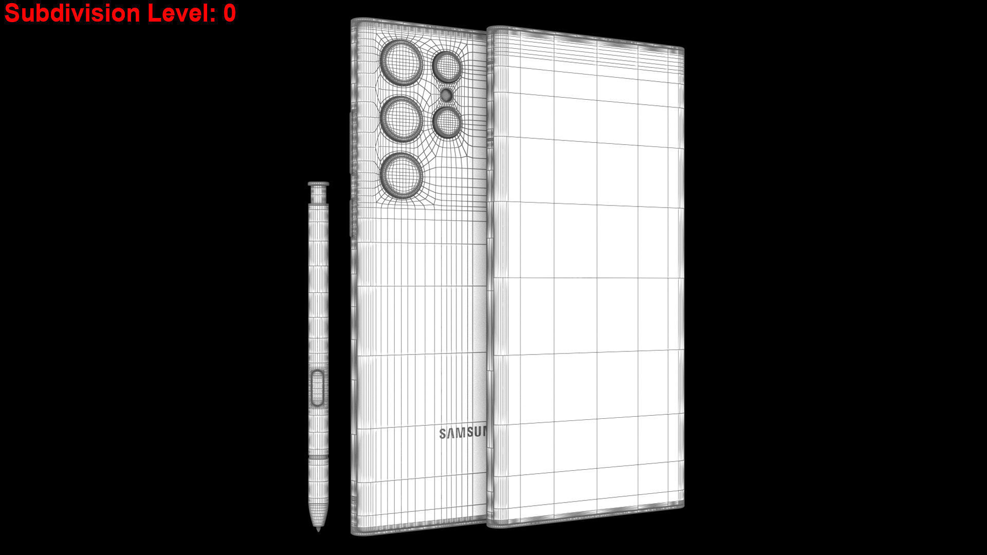 Samsung Galaxy S22 Ultra Burgundy Low-poly 3D model_23