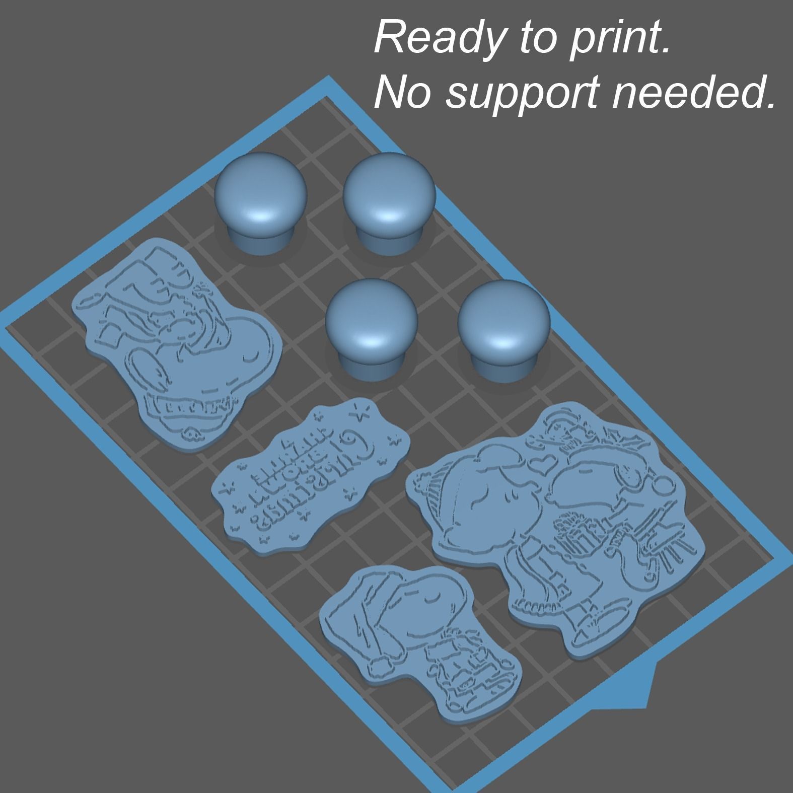 Snoopy Christmas Stamps Free 3D print model_5