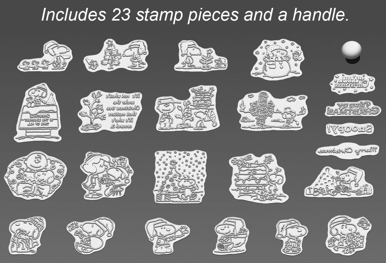 Snoopy Christmas Stamps Free 3D print model_3