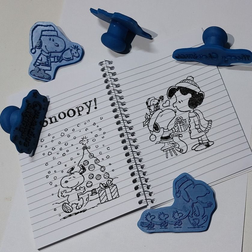 Snoopy Christmas Stamps Free 3D print model_1