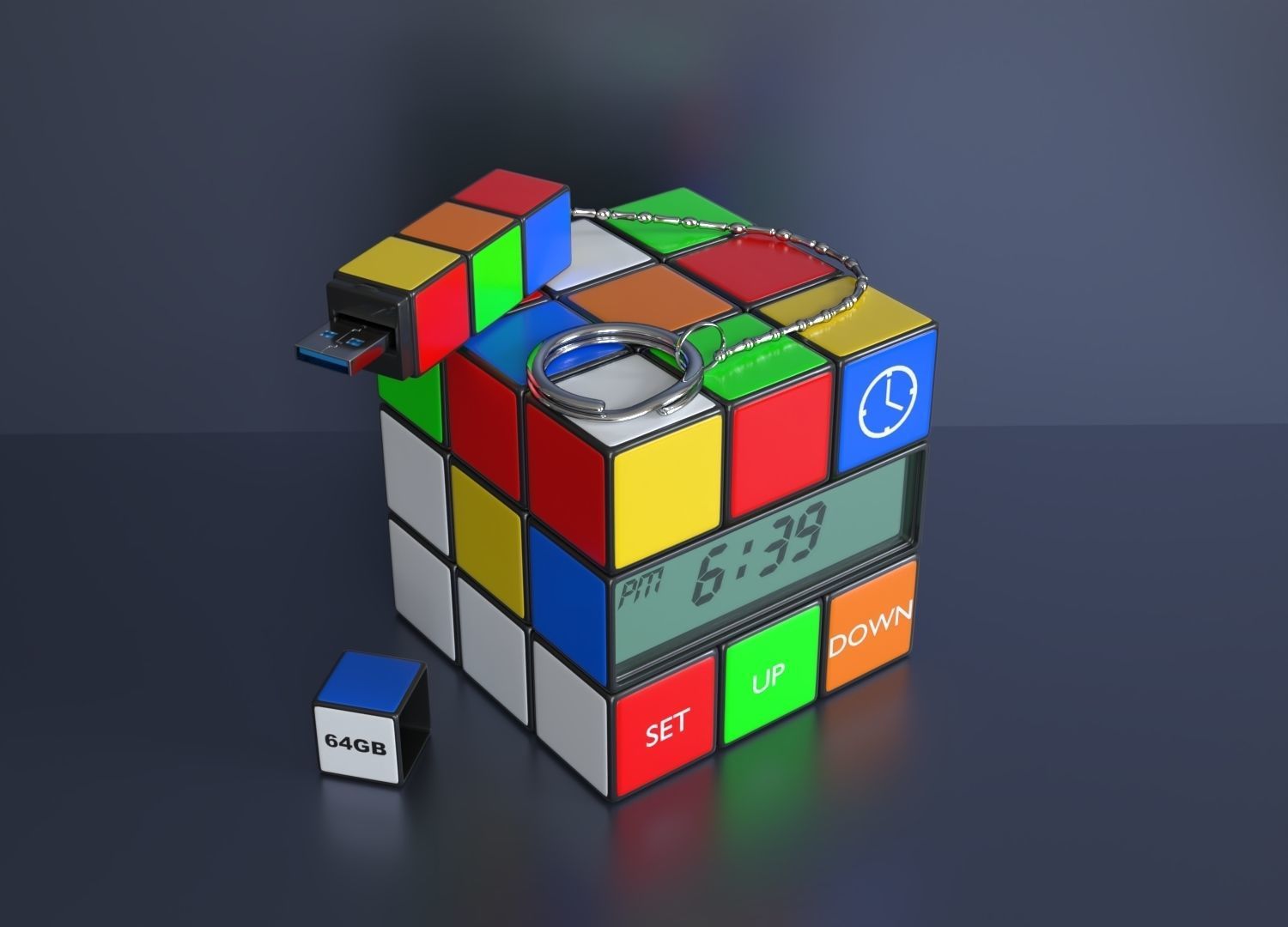 Rubiks Cube gift set 3D model_2
