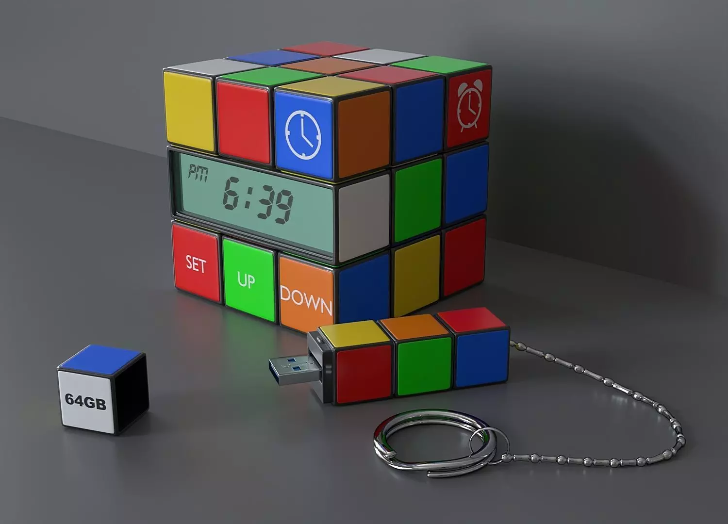 Rubiks Cube gift set 3D model_0