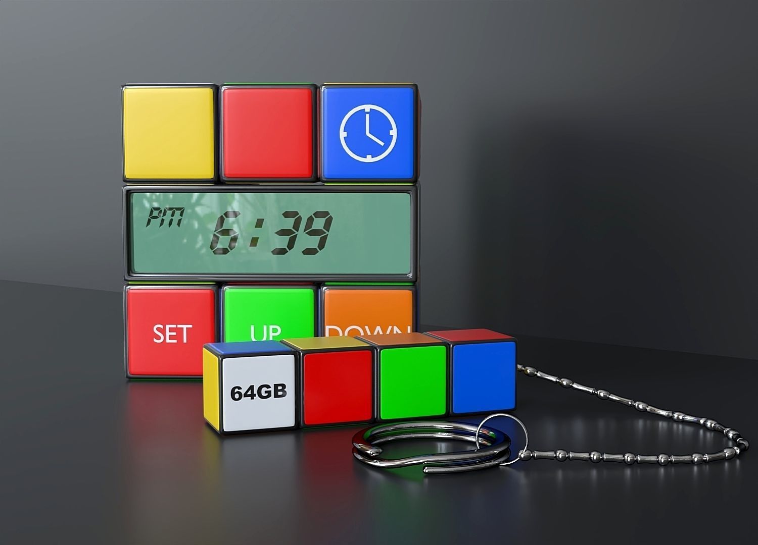 Rubiks Cube gift set 3D model_1
