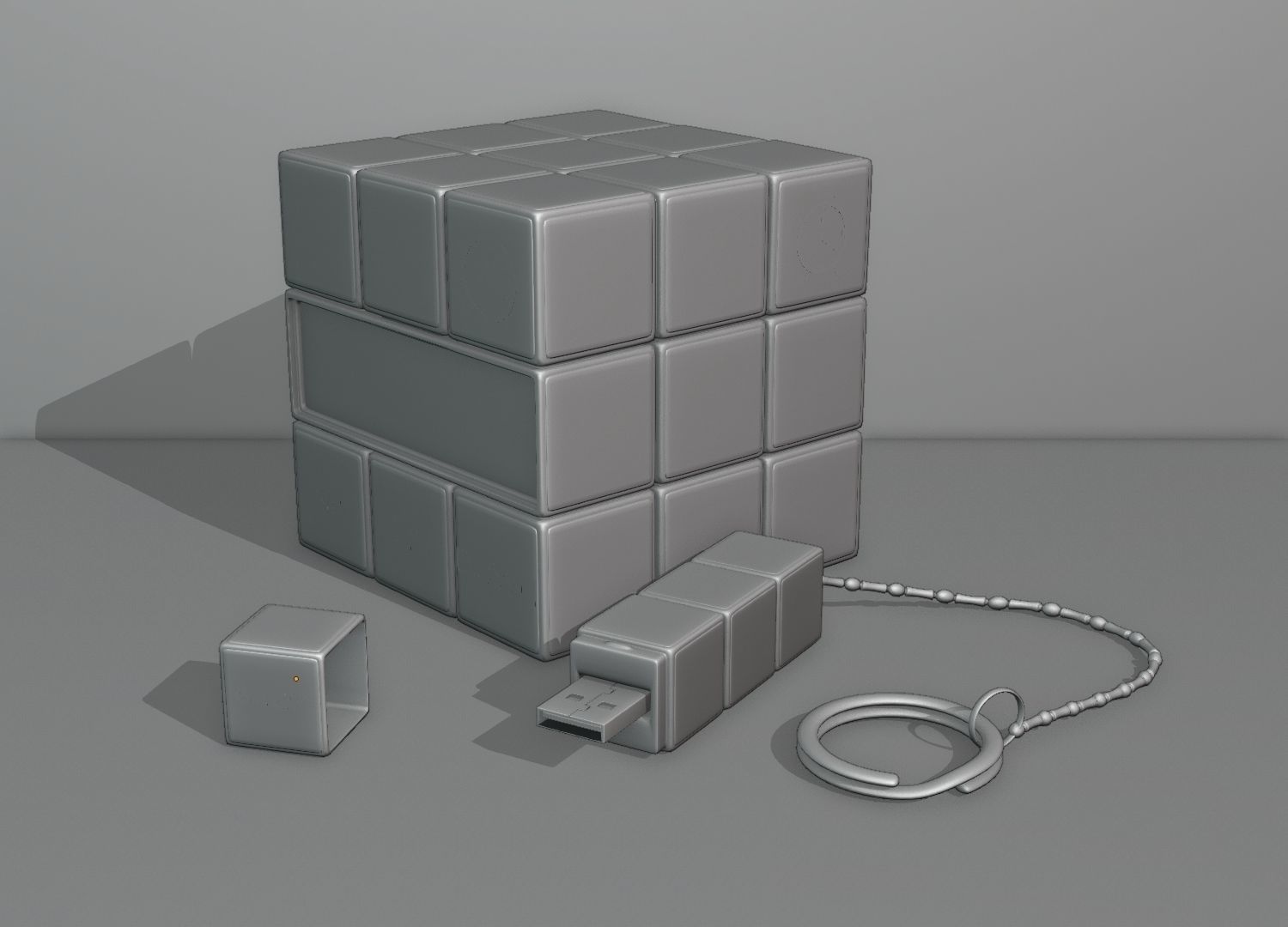 Rubiks Cube gift set 3D model_3