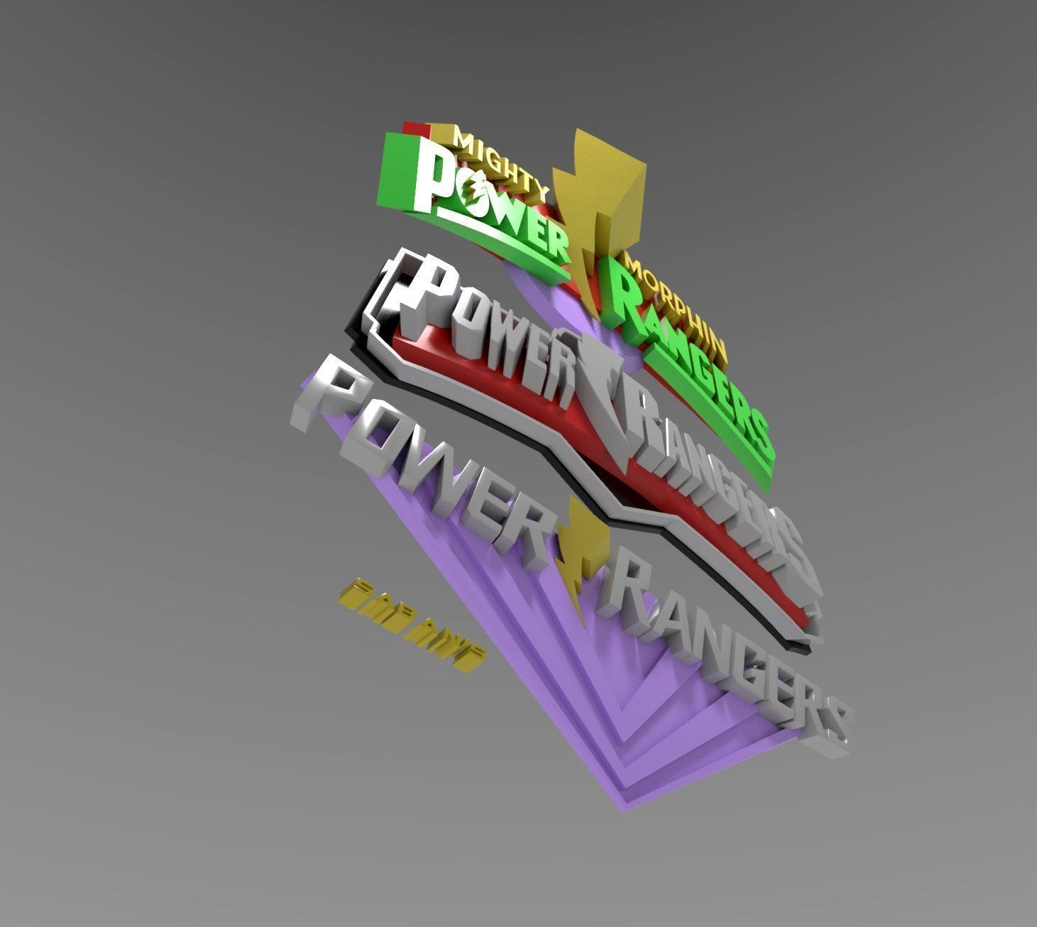 Power Rangers - Logos 3D print model_6