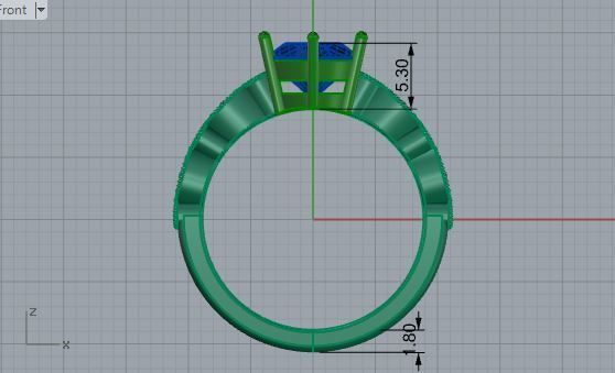 Big blue stone diamond ring 3239 3D print model 3D print model_5