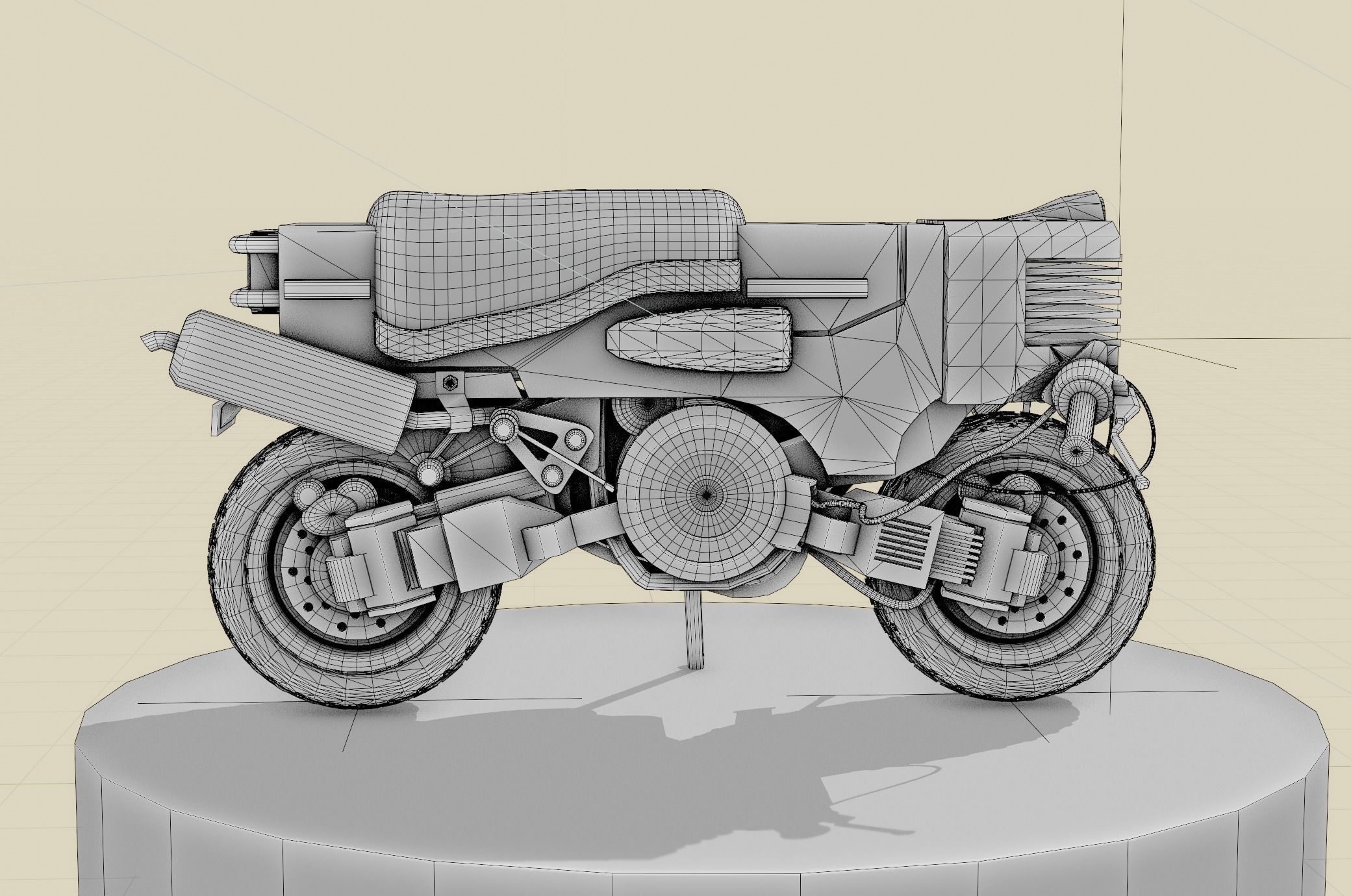 Cyberpunk Moped Vehicle 3D model_6