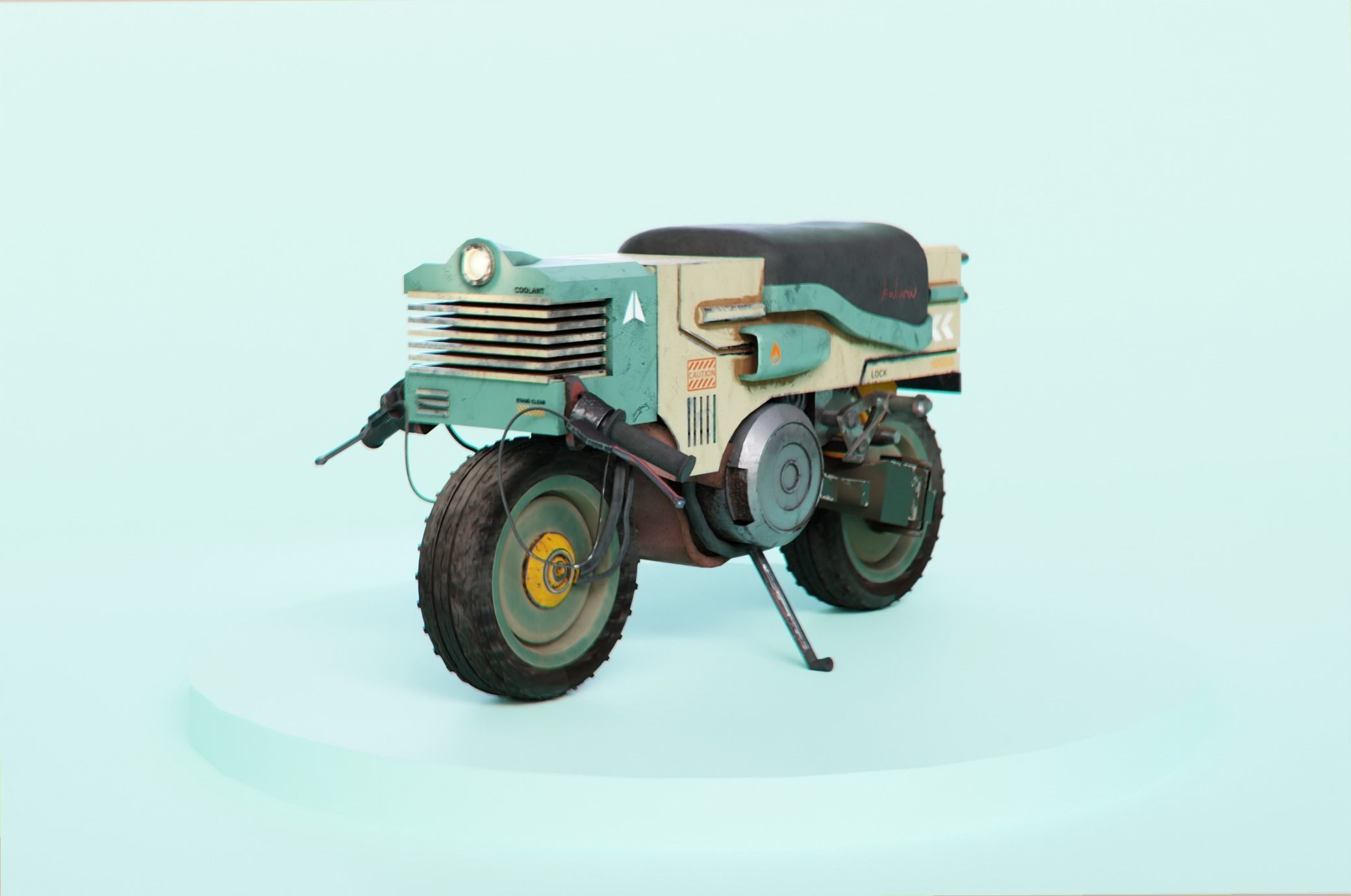 Cyberpunk Moped Vehicle 3D model_1
