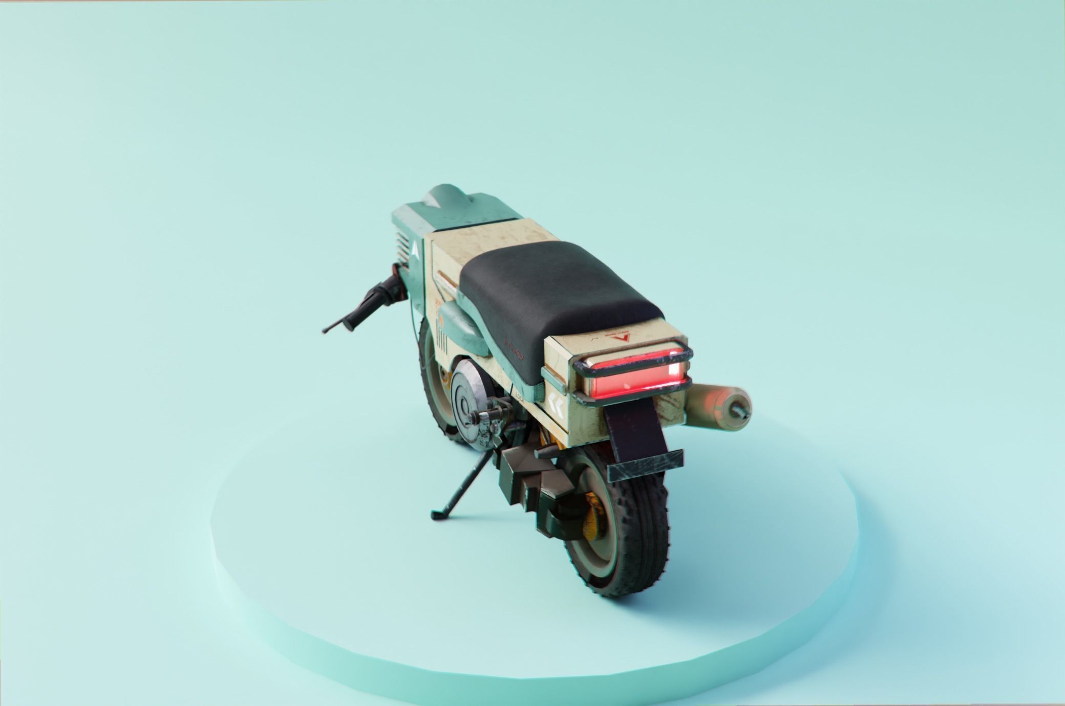 Cyberpunk Moped Vehicle 3D model_4