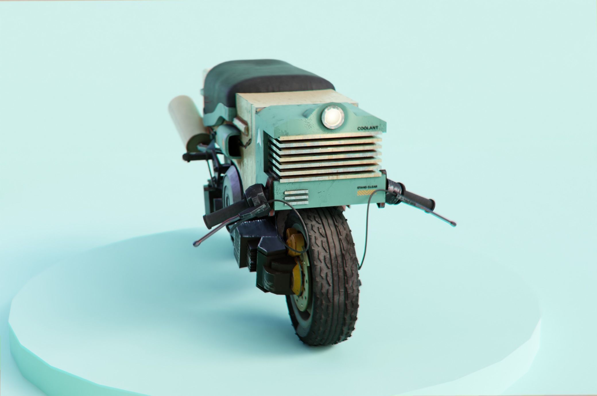 Cyberpunk Moped Vehicle 3D model_2