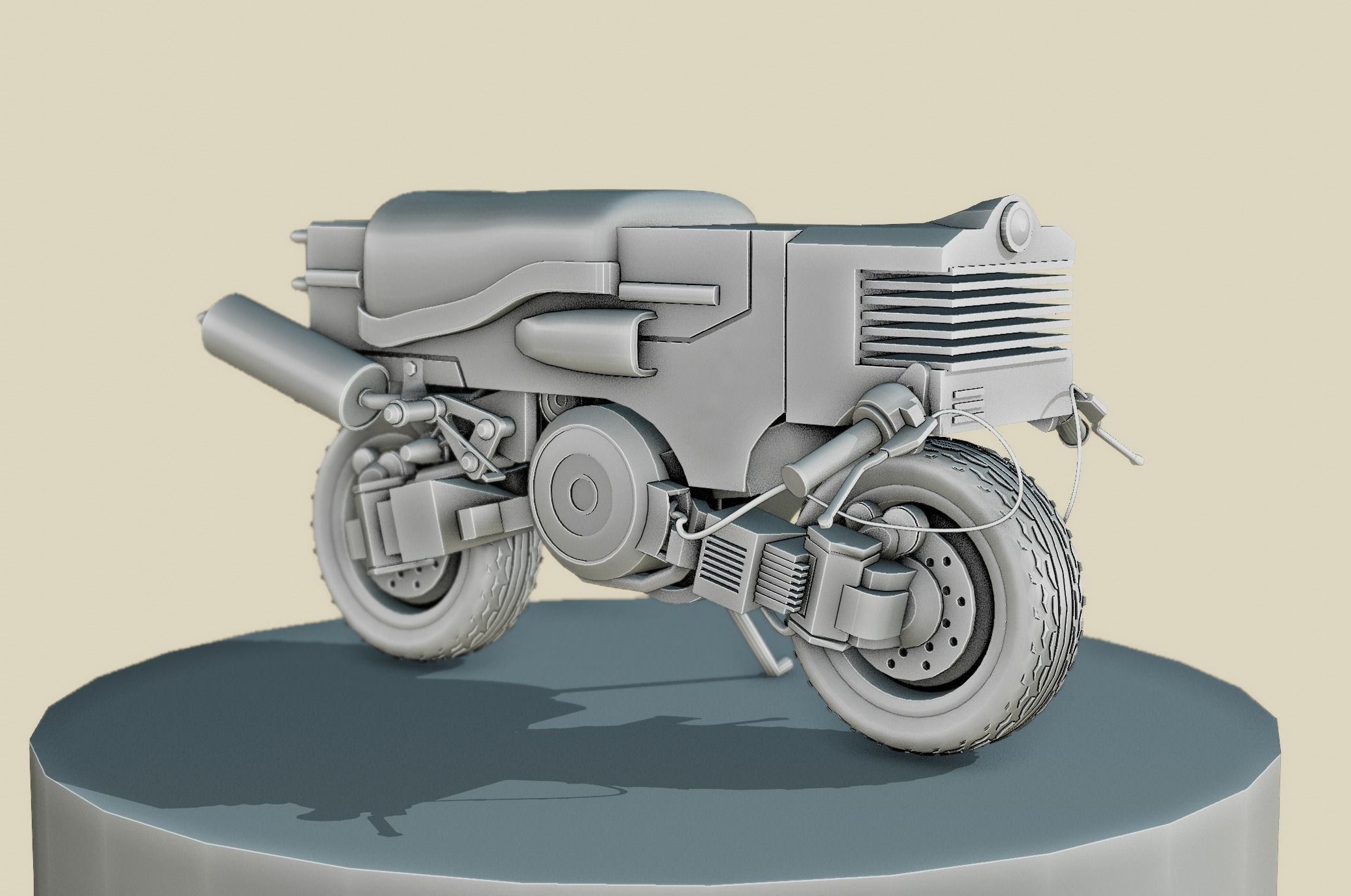 Cyberpunk Moped Vehicle 3D model_5