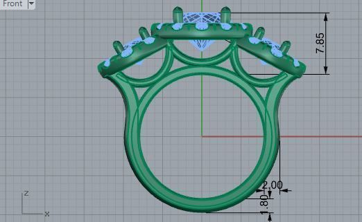 Luxurious 3-Stone diamond ring 3240 3D print model  3D print model_5