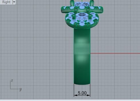 Luxurious 3-Stone diamond ring 3240 3D print model  3D print model_6