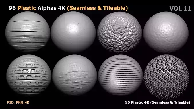 96 Plastic Alphas Seamless  Tileable VOL 11