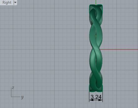 Rectangle Round Diamond Ring 3242 3D print model 3D print model_6