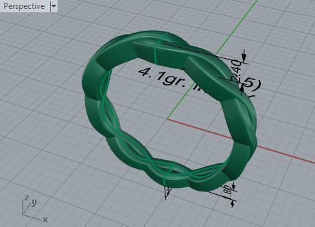Rectangle Round Diamond Ring 3242 3D print model 3D print model_7