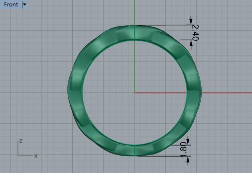 Rectangle Round Diamond Ring 3242 3D print model 3D print model_5