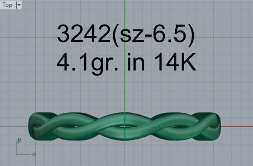 Rectangle Round Diamond Ring 3242 3D print model 3D print model_4