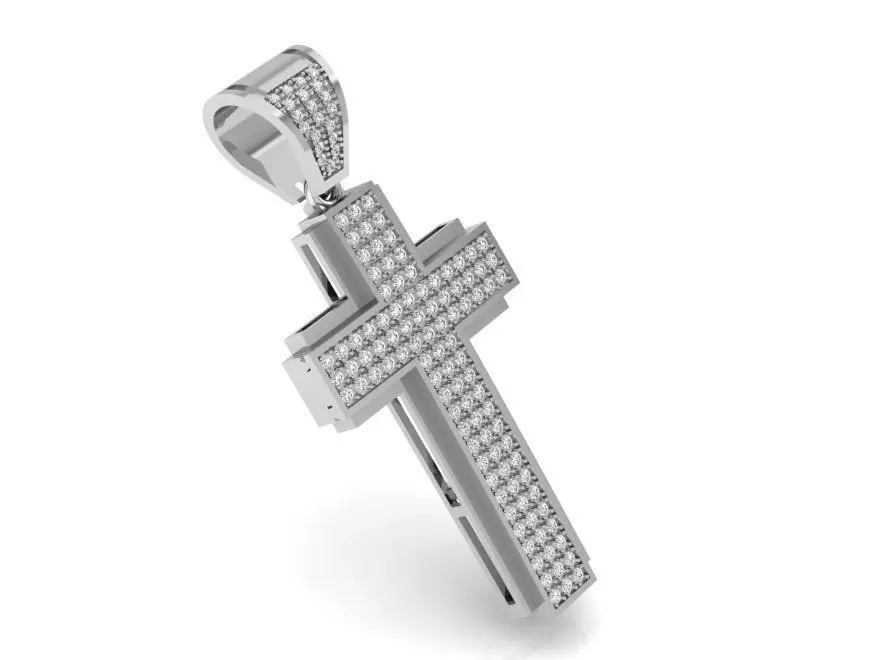 Bright cross pendant 3243 3D print model 3D print model_0