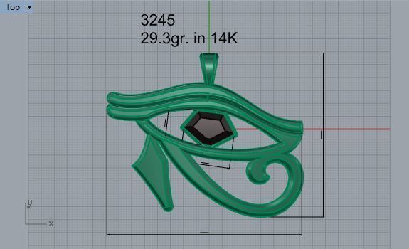 Eye pendant 3245 3D print model 3D print model_4