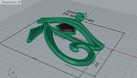 Eye pendant 3245 3D print model 3D print model_7