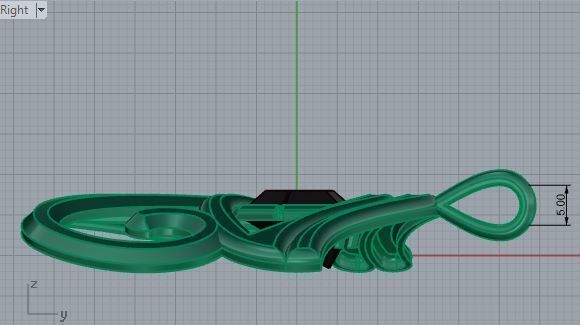 Eye pendant 3245 3D print model 3D print model_6