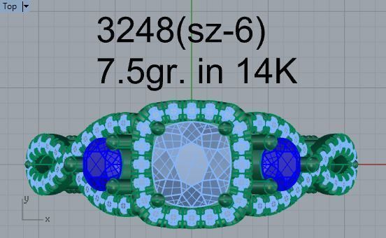 Blue and white infinity diamond ring 3248 3D print model 3D print model_4