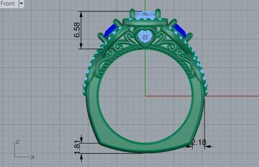 Blue and white infinity diamond ring 3248 3D print model 3D print model_5