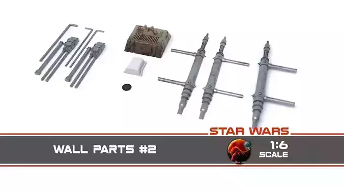 Star Wars Wall Parts 2 1-6 Scale 3D print model