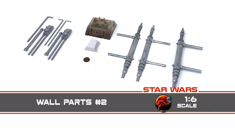 Star Wars Wall Parts 2 1-6 Scale 3D print model_0