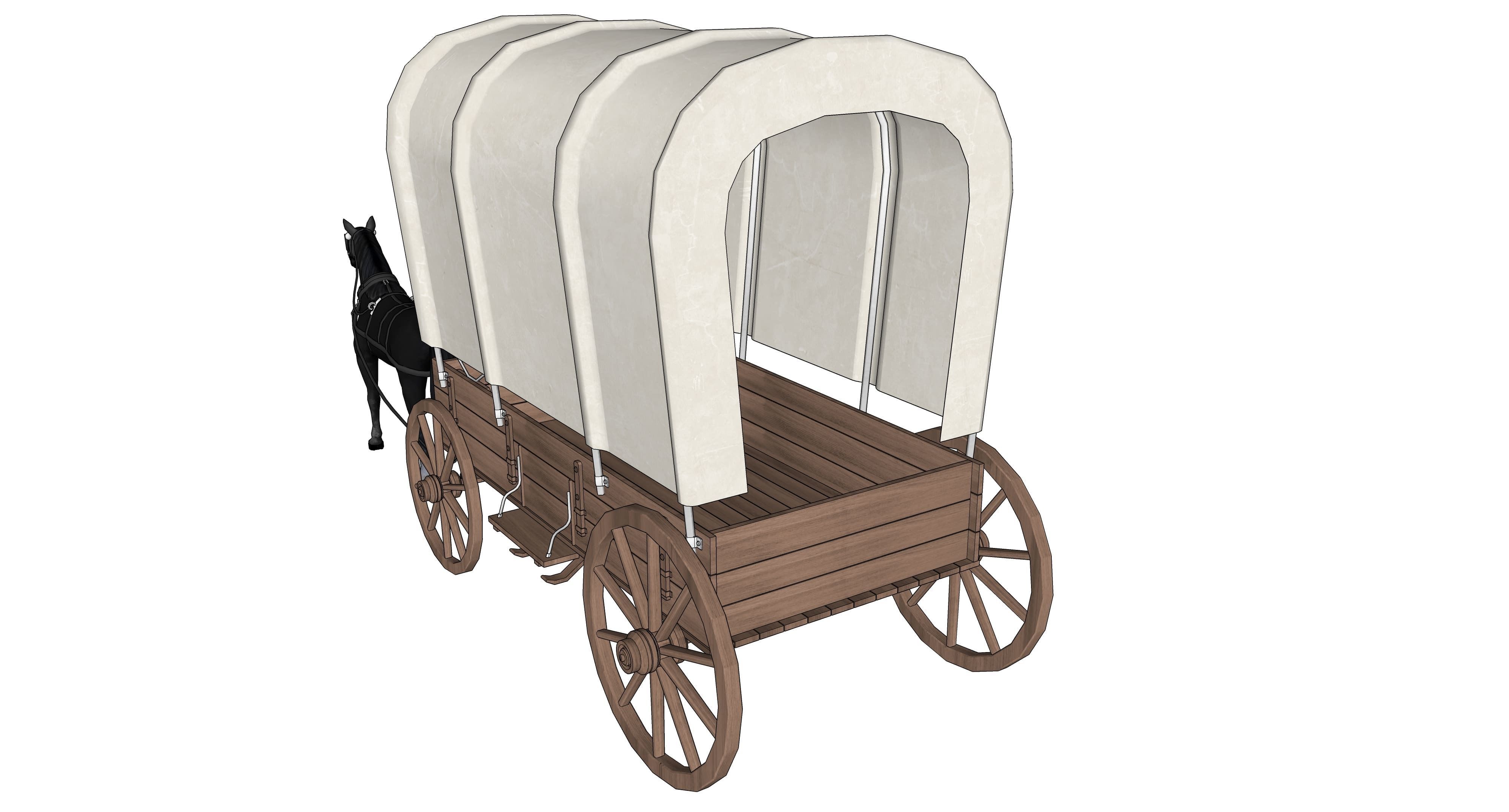 wood carriage 04 3D model_11