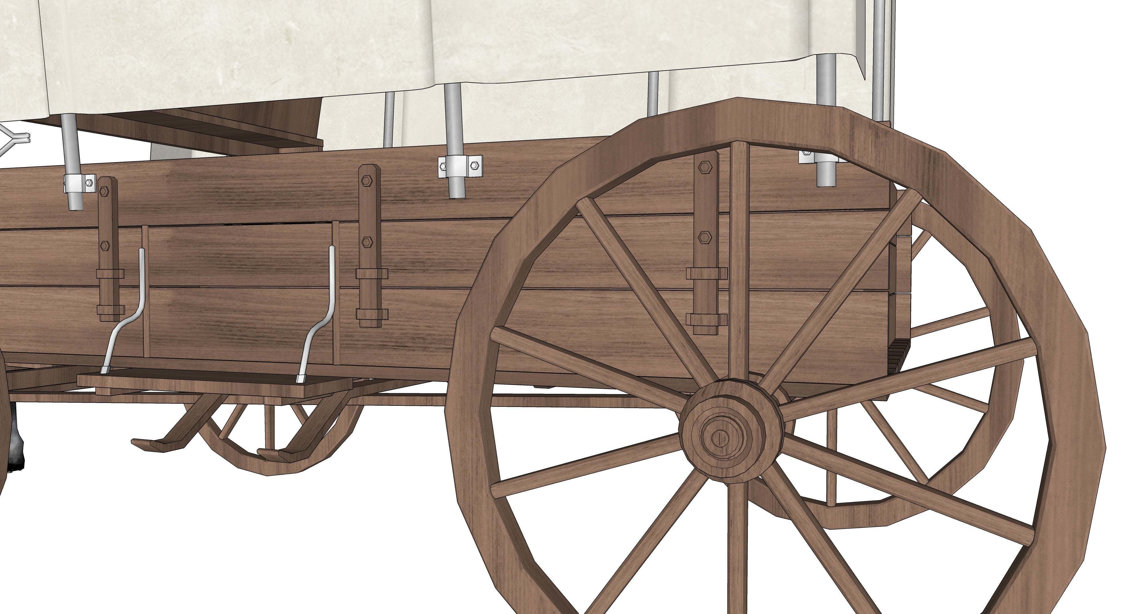 wood carriage 04 3D model_1