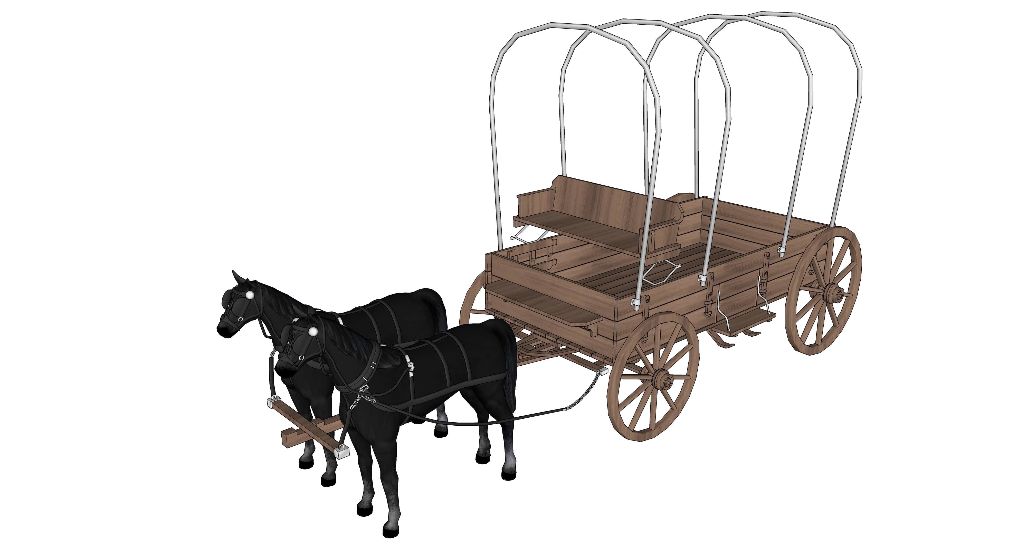 wood carriage 04 3D model_6