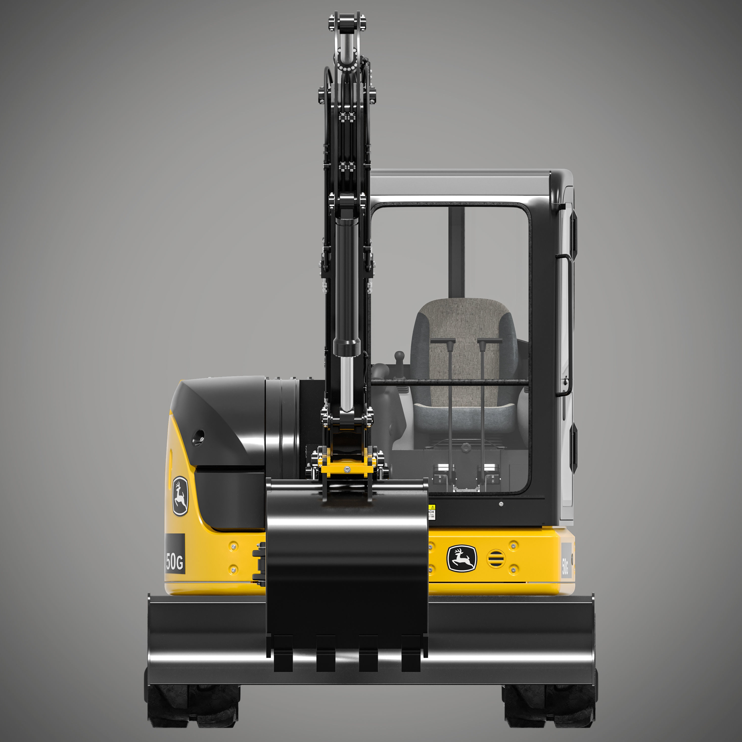 John Deere 50G Excavator Rigged 3D model_8